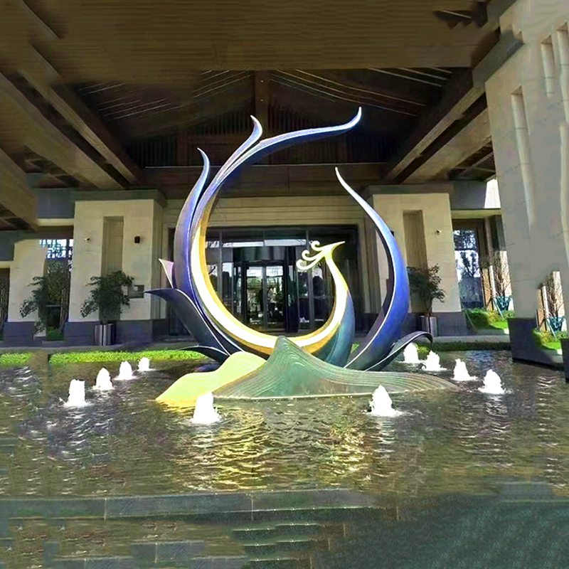 Rise of Metal Phoenix Sculpture for Sale CSS-951 - Center Square - 6