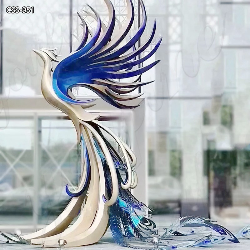 rise of metal phoenix sculpture for sale