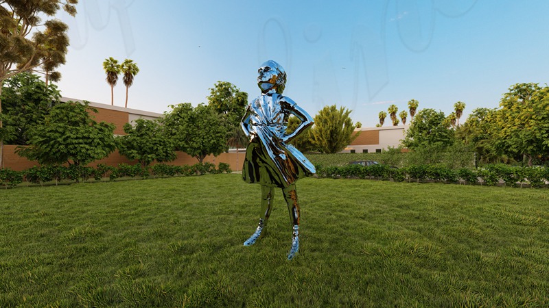 Stainless Steel New Creation Fearless Girl Sculpture CSS-949 - Garden Metal Sculpture - 1