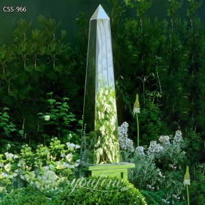 Large Mirror Polished Stainless Steel Obelisk Sculpture for Garden CSS-966