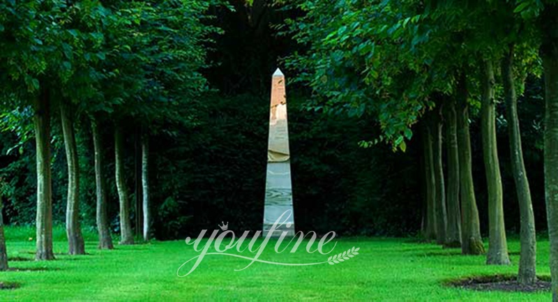 Large Mirror Polished Stainless Steel Obelisk Sculpture for Garden CSS-966 - Garden Metal Sculpture - 6