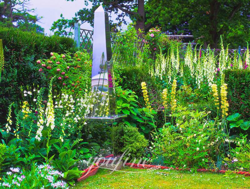 Large Mirror Polished Stainless Steel Obelisk Sculpture for Garden CSS-966 - Garden Metal Sculpture - 3