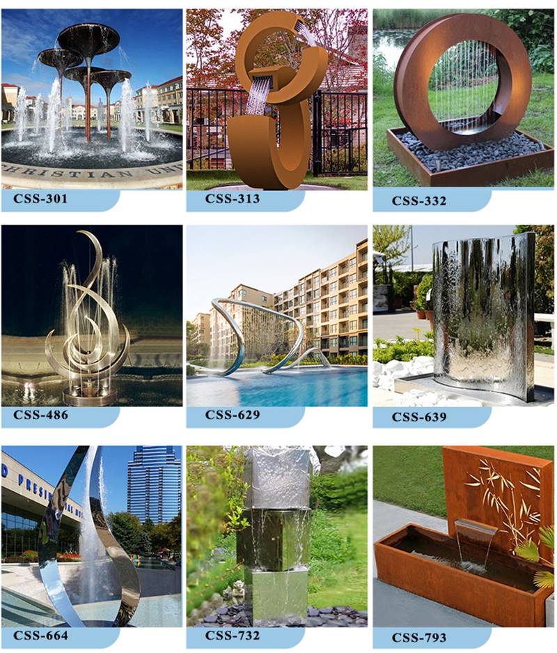 Large Stainless Steel Water Art Sculpture for the Community - Abstract Water Sculpture - 10