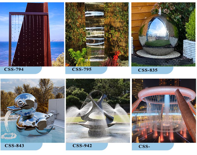 Large Stainless Steel Water Art Sculpture for the Community - Abstract Water Sculpture - 9
