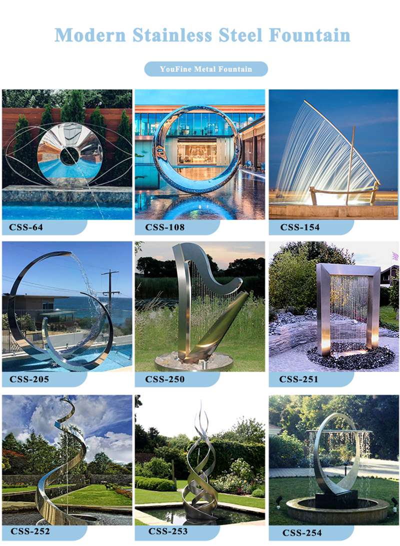 Large Stainless Steel Water Art Sculpture for the Community - Abstract Water Sculpture - 7