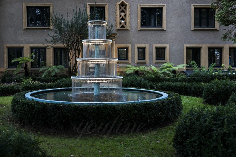 large metal water fountain