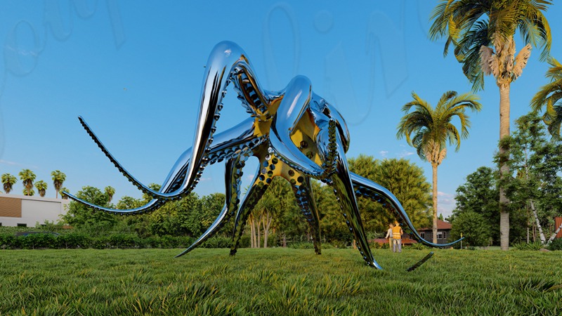 Giant Metal Octopus Sculpture Outdoor Garden Art Project CSS-963 - Center Square - 4