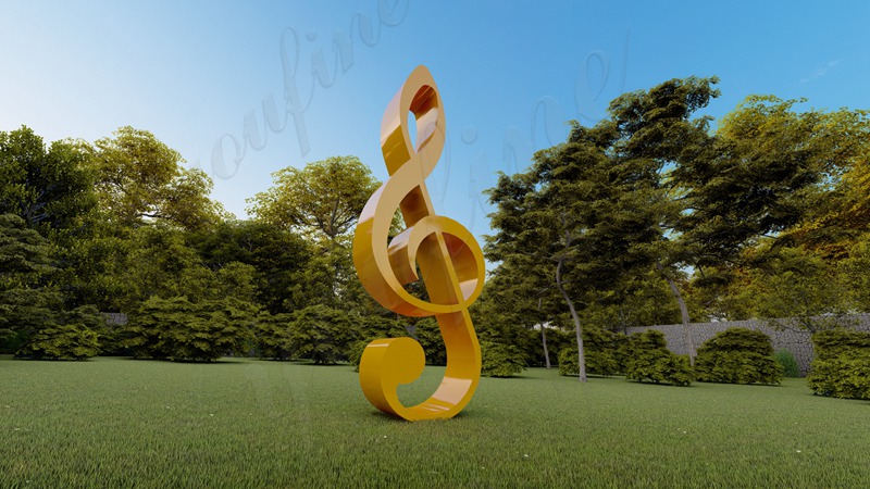 Large Metal Music Note Sculpture for Public - Garden Metal Sculpture - 3