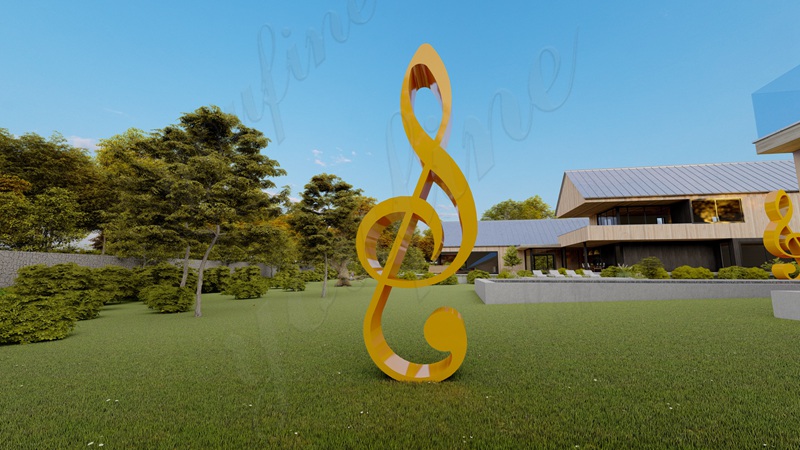 Large Metal Music Note Sculpture for Public - Garden Metal Sculpture - 4