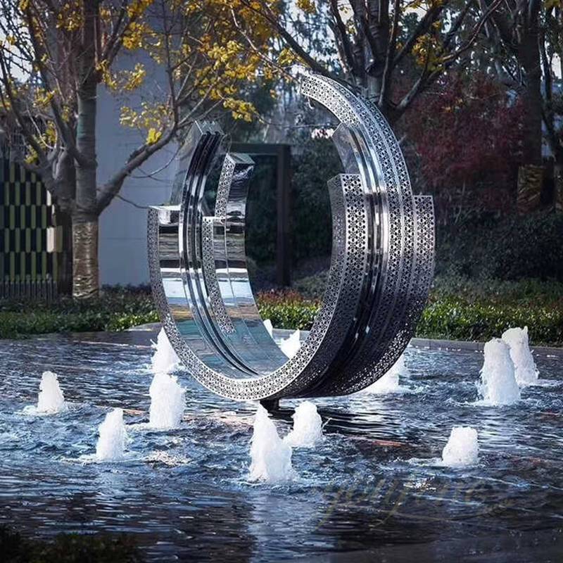 metal ring water feature 