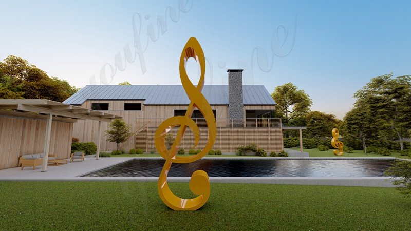 Large Metal Music Note Sculpture for Public - Garden Metal Sculpture - 2