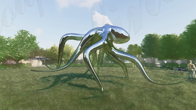 Giant Metal Octopus Sculpture Outdoor Garden Art Project CSS-963 - Center Square - 2