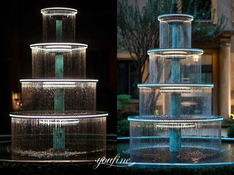 tiered stainless steel fountain