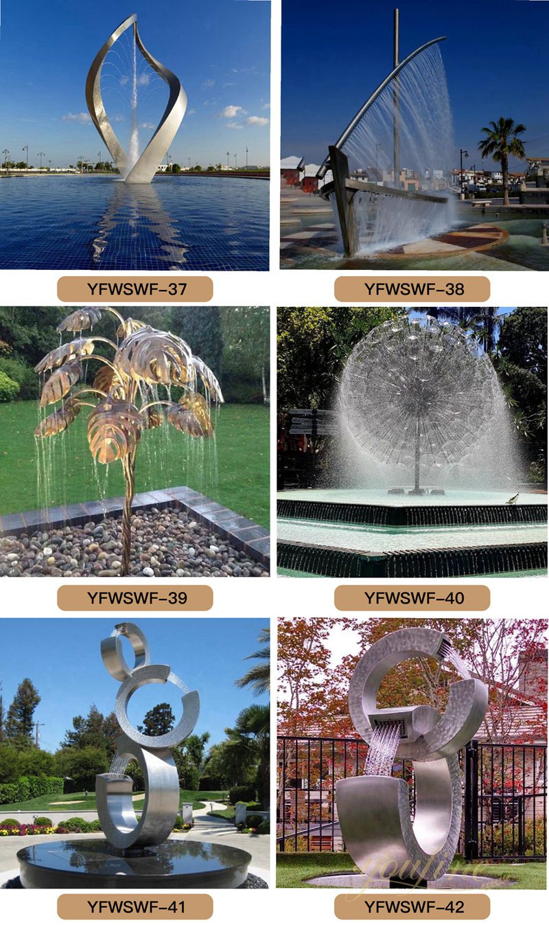 youfine stainless steel sculpture for water feature for sale
