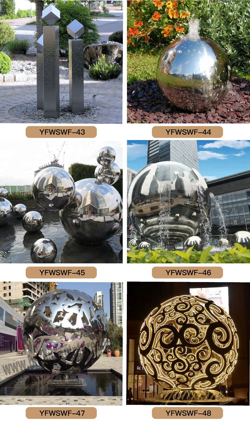 youfine stainless steel sculpture for water feature for sale