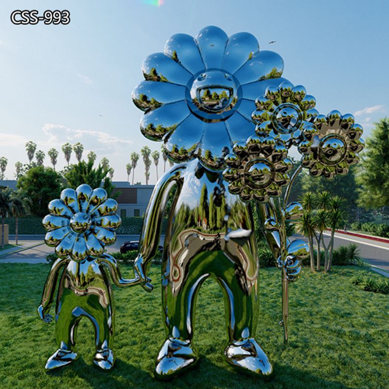 Anthropomorphic Sunflower Metal Art Sculpture for Garden CSS-993