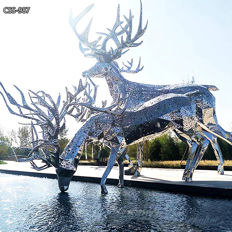 Masterpiece Geometric Stainless Steel Deer Sculpture CSS-987 - Geometric Sculpture - 7
