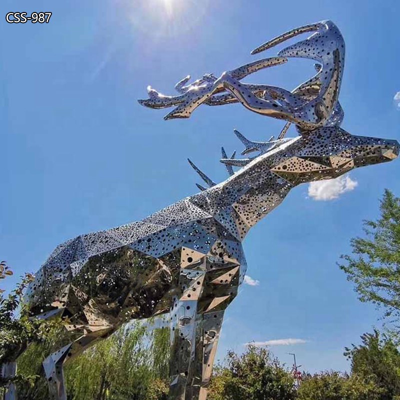 Masterpiece Geometric Stainless Steel Deer Sculpture CSS-987