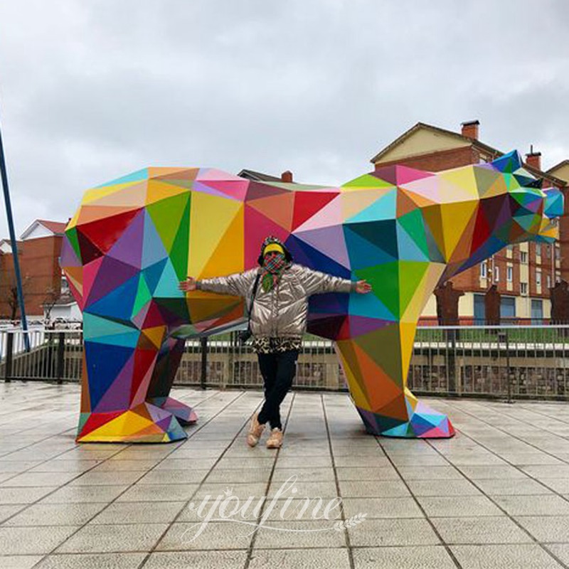 Modern Stainless steel Bear Sculpture