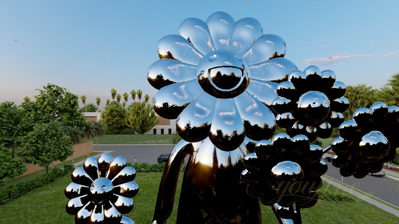 Stainless Steel Anthropomorphic Sunflower Sculpture