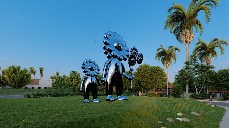 Stainless Steel Anthropomorphic Sunflower Sculpture