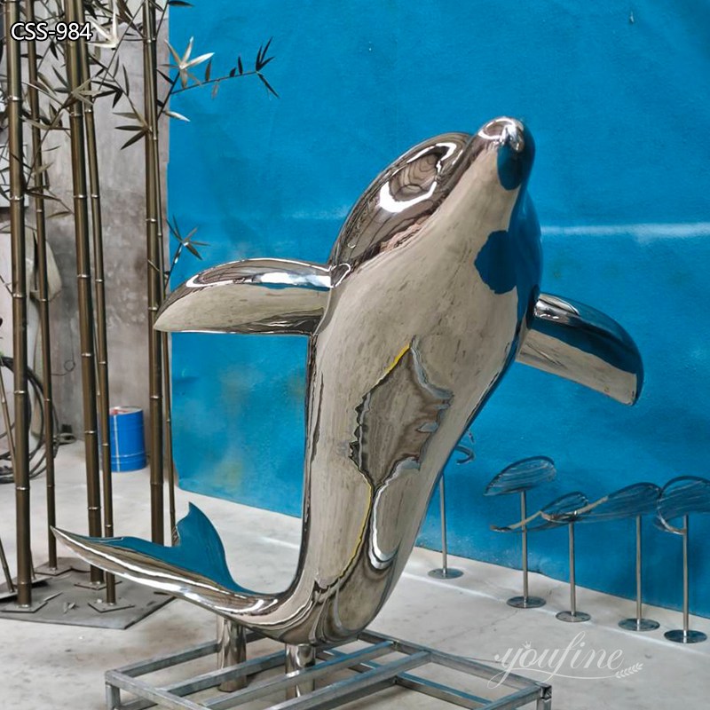 Stunning Metal Dolphin Sculpture Bring the Ocean to Your Place CSS-984 - Garden Metal Sculpture - 2