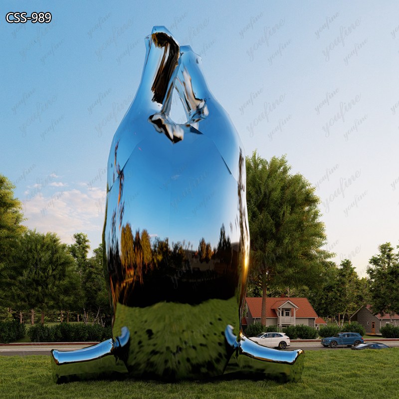 Stunning Stainless Steel Large Hippo Statue for Garden CSS-989 - Center Square - 4