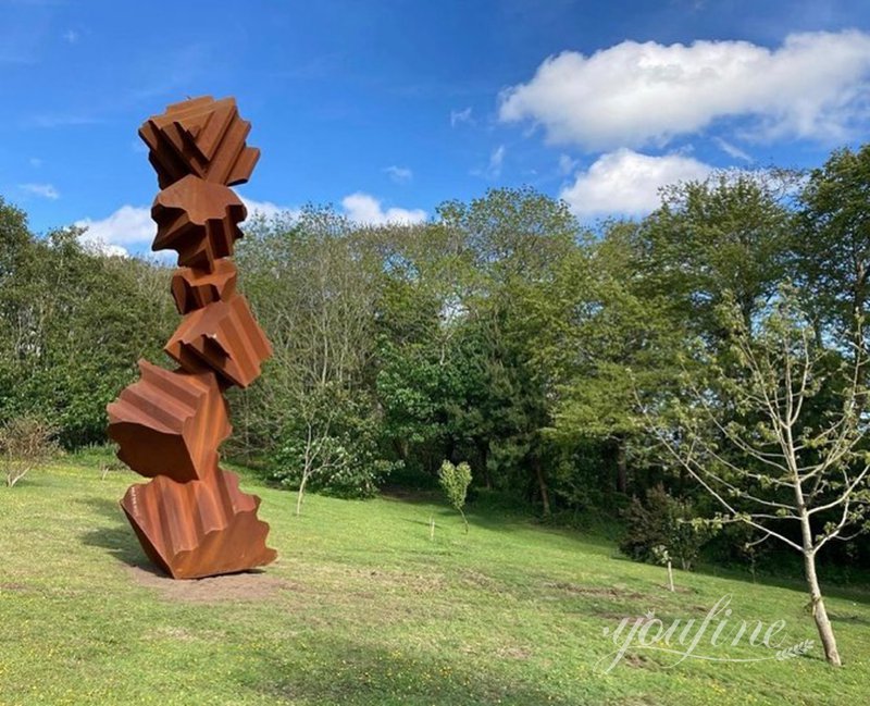 Unique Corten Steel Sculpture - Crypto-Synthesis - Abstract Corten Sculpture - 1