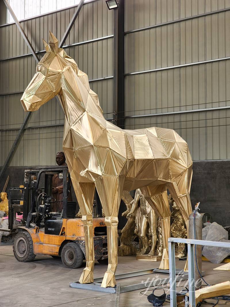 Modern Metal Geometric Horse Statue for Sale CSS-985 - Garden Metal Sculpture - 9