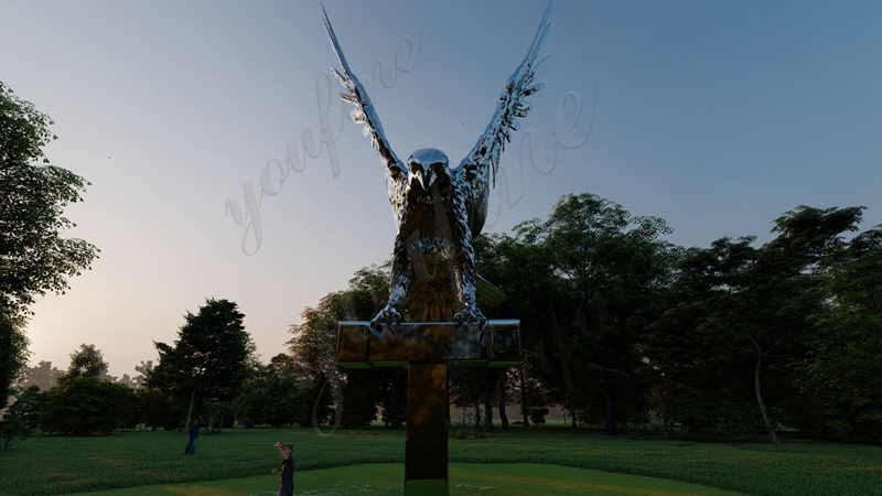 Majestic Metal Eagle Sculptures for Outdoor Spaces - Center Square - 5