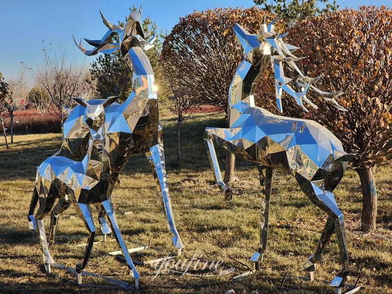 geometric deer sculpture