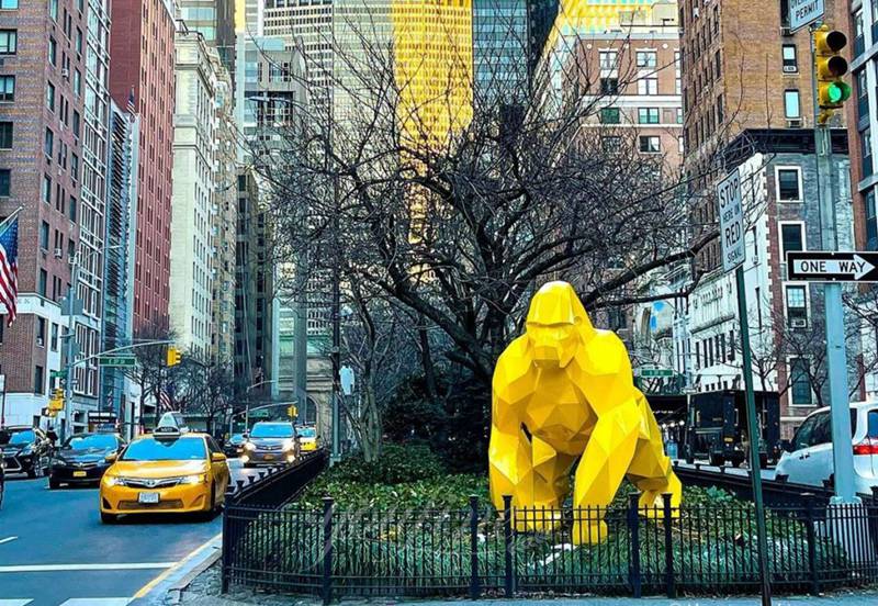 geometric park gorilla sculpture