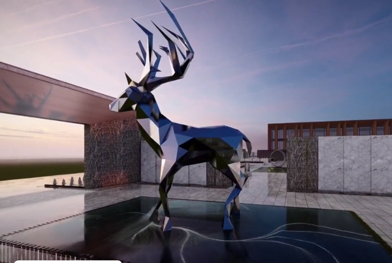 large outdoor deer sculpture