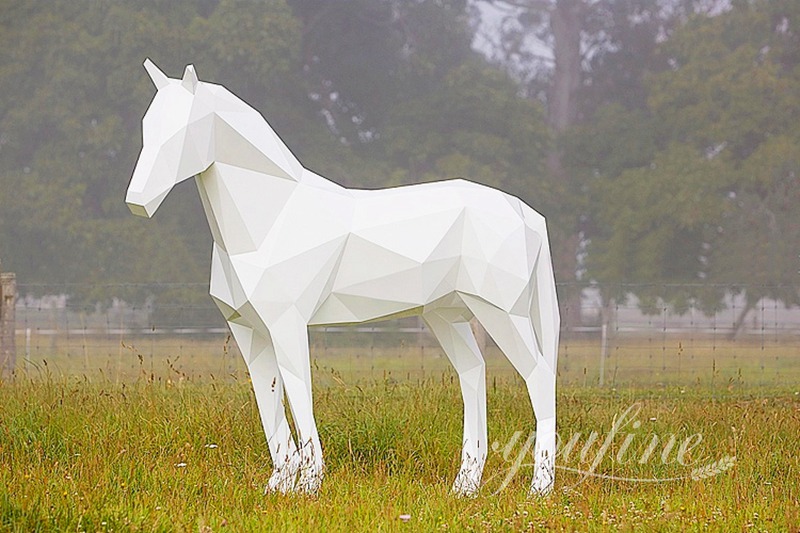 Modern Metal Geometric Horse Statue for Sale CSS-985 - Garden Metal Sculpture - 1