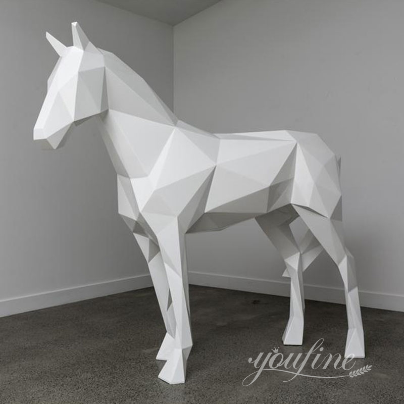 Modern Metal Geometric Horse Statue for Sale CSS-985 - Garden Metal Sculpture - 3