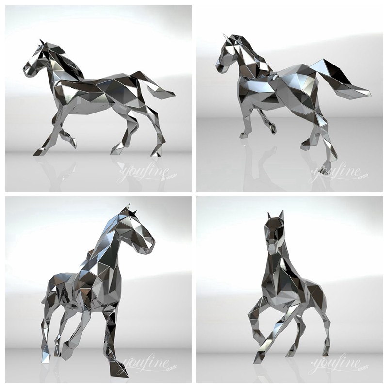 Modern Metal Geometric Horse Statue for Sale CSS-985 - Garden Metal Sculpture - 4