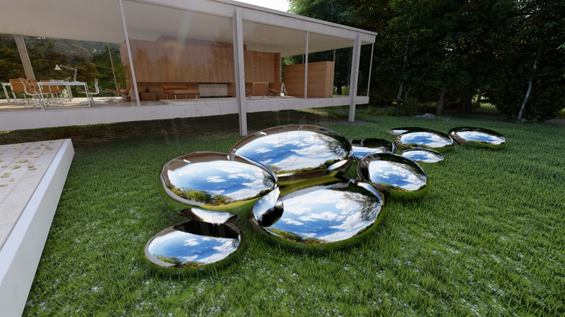 Cobblestone Mirror Stainless Steel Sculptures Transform Your Outdoor Space - Garden Metal Sculpture - 1