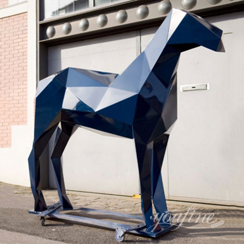 Modern Metal Geometric Horse Statue for Sale CSS-985 - Garden Metal Sculpture - 6