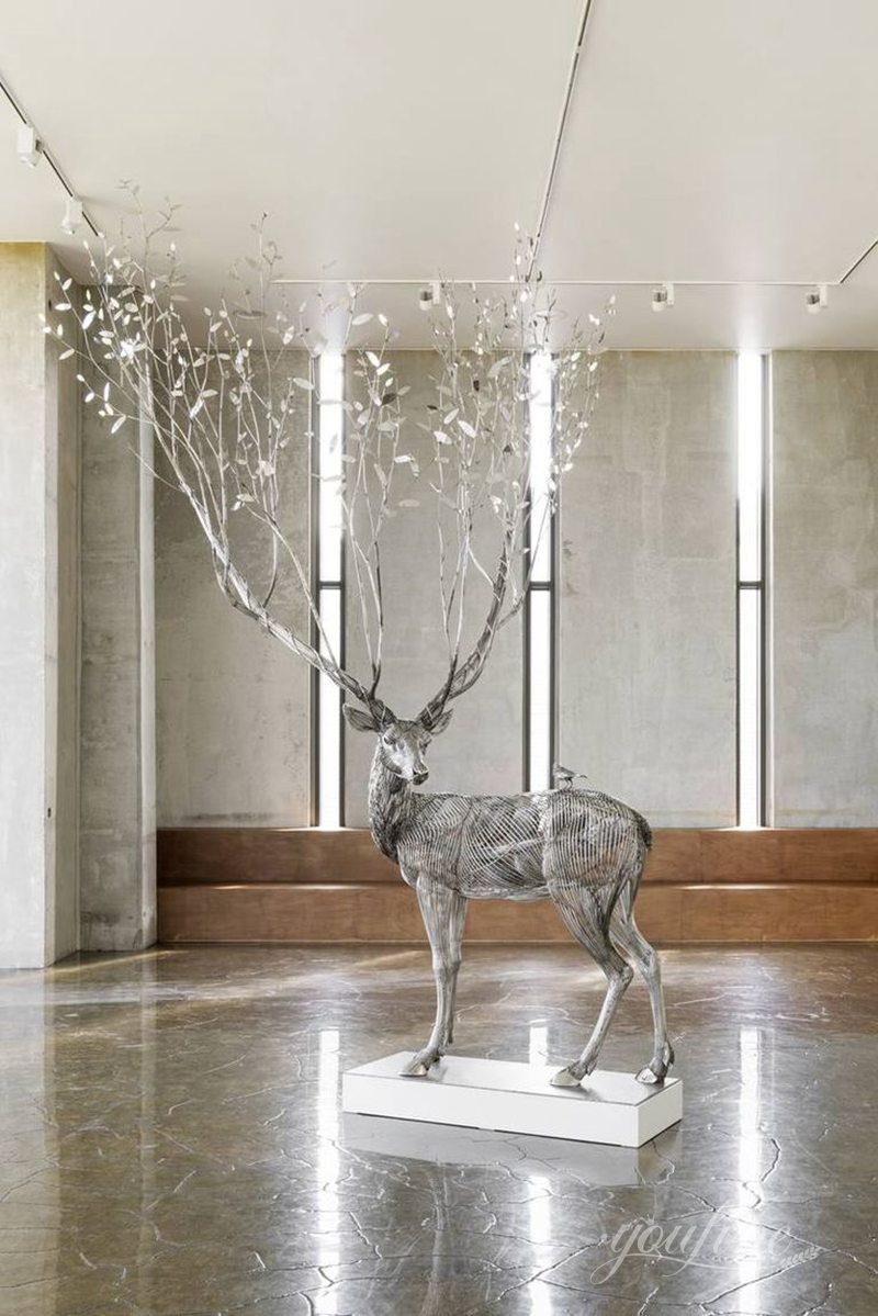 stainless steel deer sculpture for sale