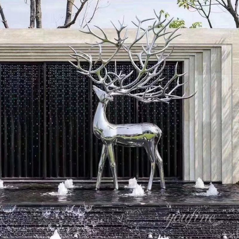 stainless steel deer sculpture for sale 
