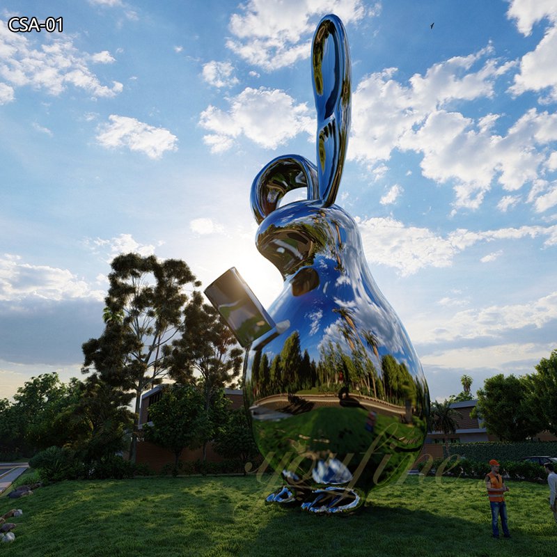Large Outdoor Metal Bunny Sculpture for Public CSA-01 - Garden&Park Decor - 4