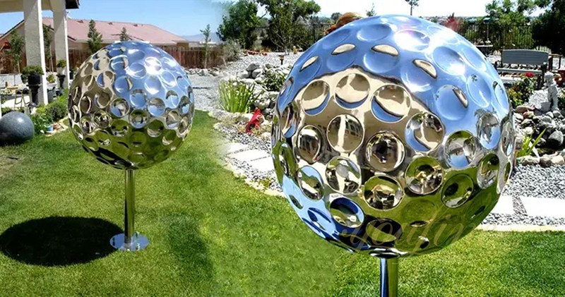 Mirror Stainless Steel Golf Ball Sculpture Manufacturer