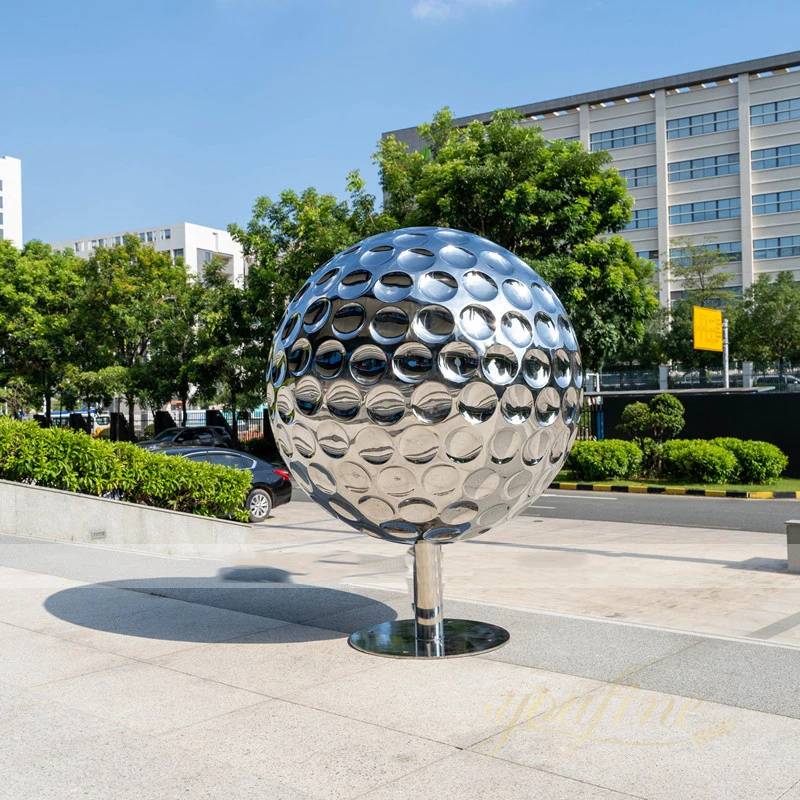 Mirror Stainless Steel Golf Ball Sculpture Manufacturer