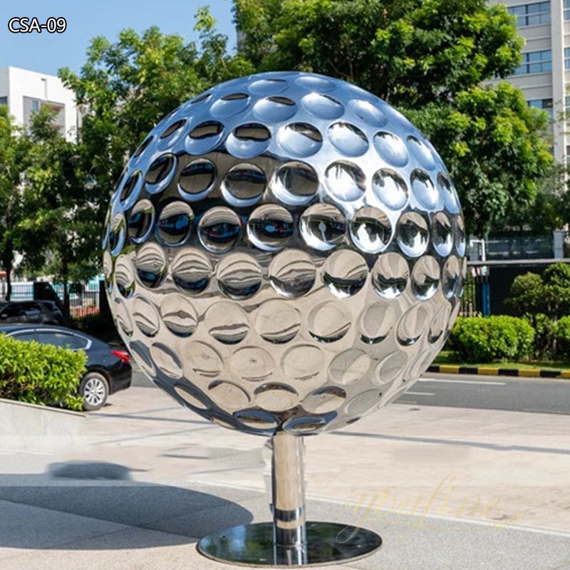 Mirror Stainless Steel Golf Ball Sculpture Manufacturer