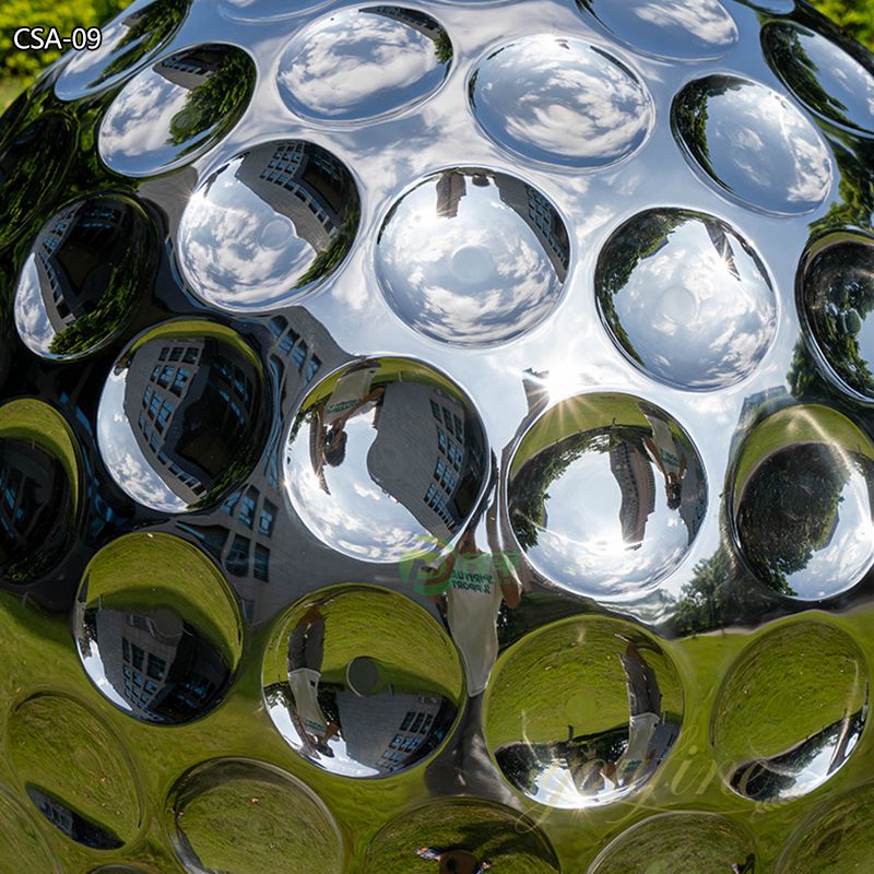 Mirror Stainless Steel Golf Ball Sculpture Manufacturer CSA-09 - Garden Metal Sculpture - 7