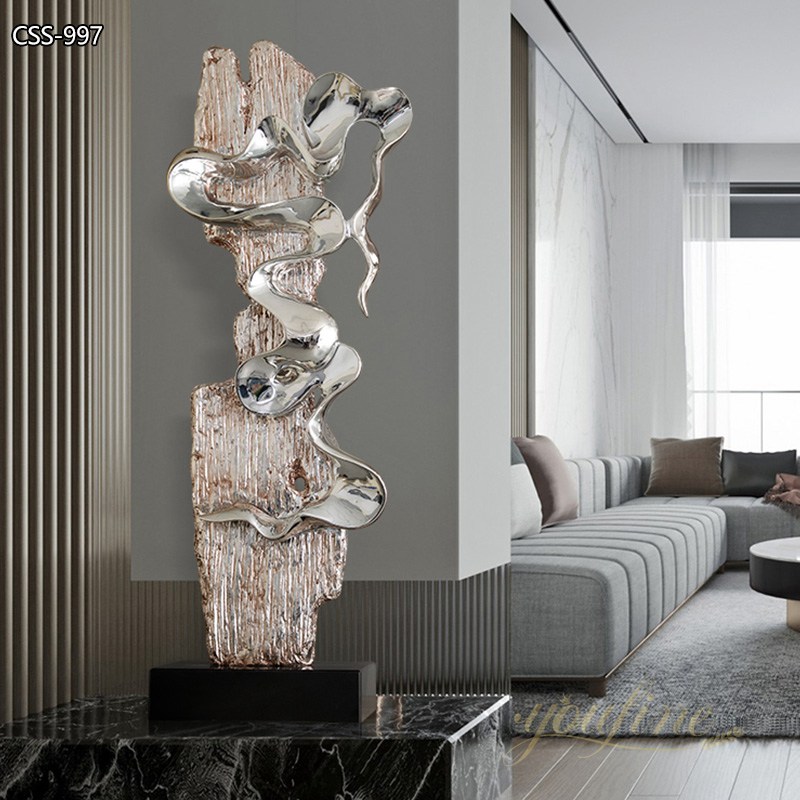 Modern Metal Hotel Lobby Sculpture Art Design CSS-997 - Center Square - 6