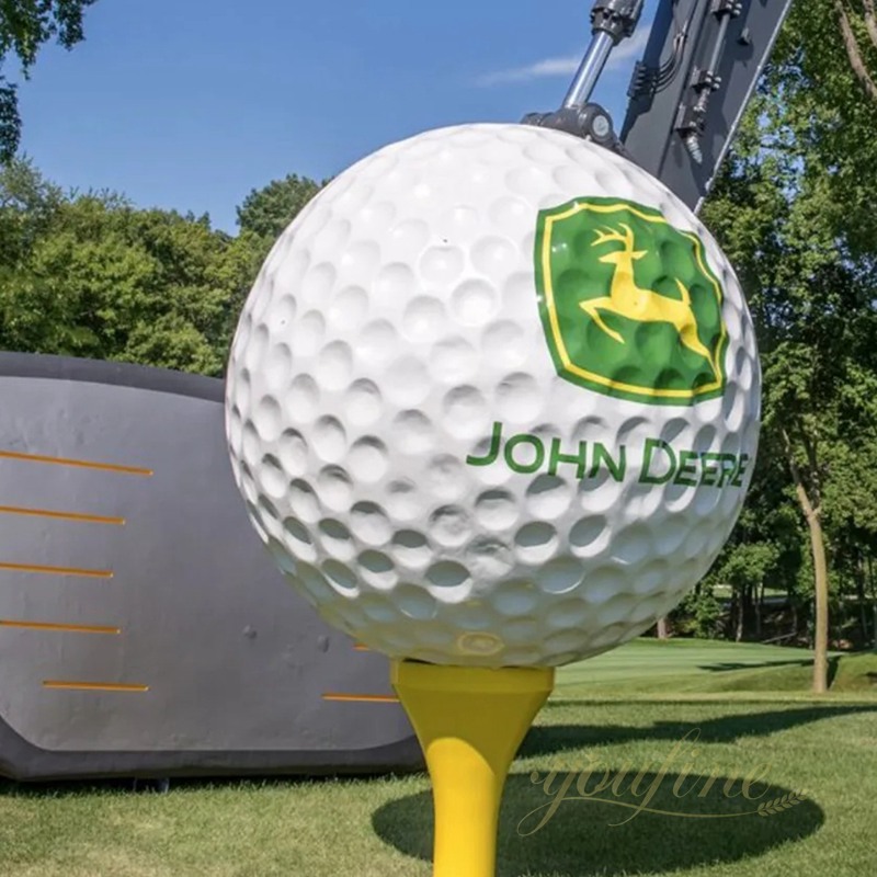 modern metal golf ball sculpture