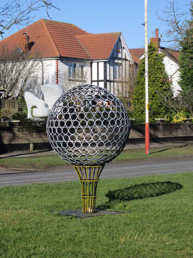 Mirror Stainless Steel Golf Ball Sculpture Manufacturer CSA-09 - Garden Metal Sculpture - 10