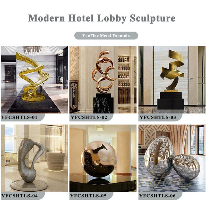 modern stainless steel abstract hotel lobby sculpture