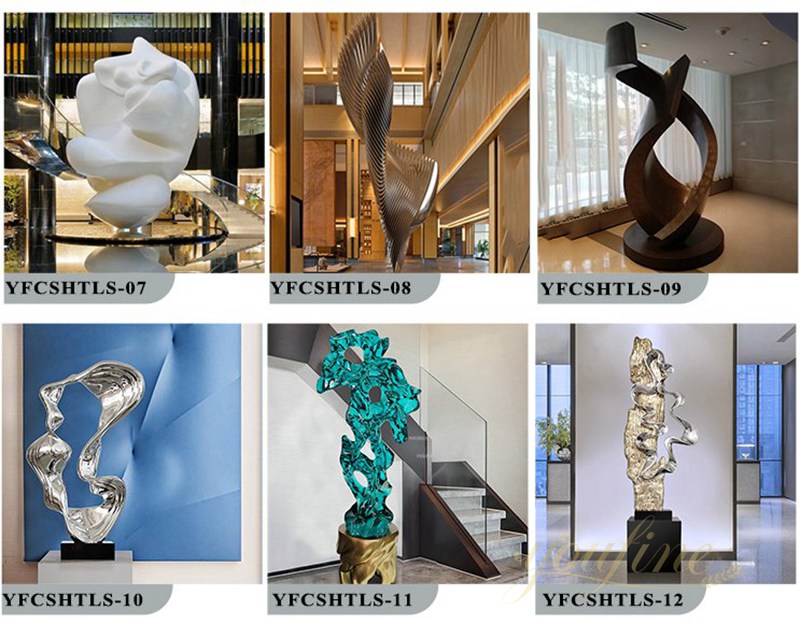 modern stainless steel abstract hotel lobby sculpture